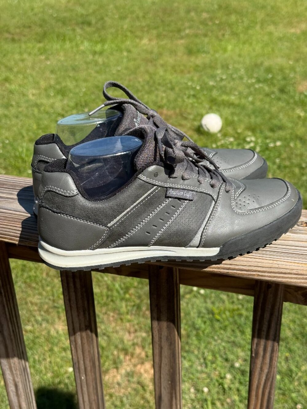American Eagle Y2K Skatecore Streetwear Gray Retro Dad Sneakers sz 8.5 3495